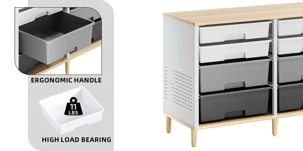 TOOLF 12 Drawer Storage Cabinet with Tabletop, Cube Organizer for Home & Office, Ideal for Living Room, Bedroom, Classroom, Playroom, And Craft Room
