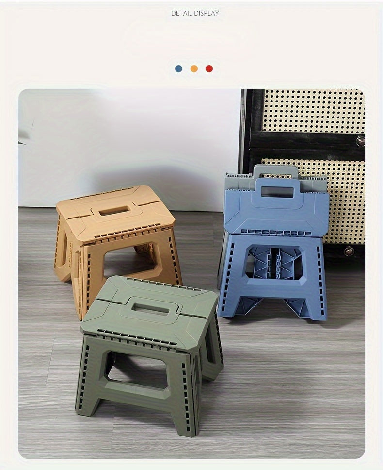 330 Pound Heavy-duty Thick Portable Folding Stool - Multi Color 1 Square Plastic Folding Stool, Suitable for Indoor, Party, Picnic, Fishing | Durable PP