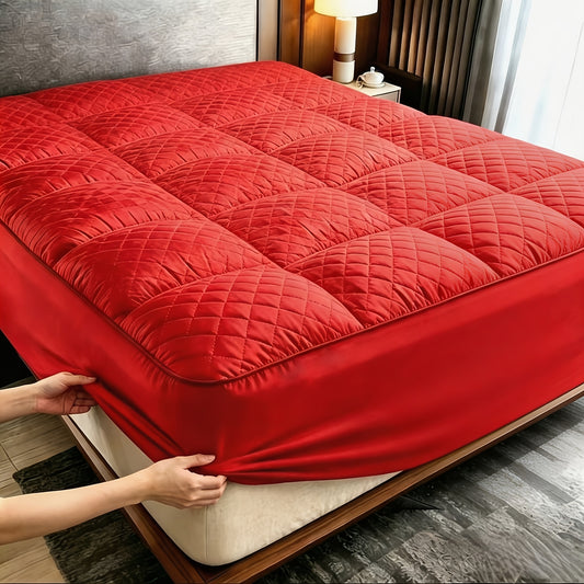 Comfortable Mattress Cover Features Stretchable Pockets to Fit Mattresses From 8 to 21 Inches Deep. Ideal for Cool Bedding And Enhancing Bedroom Comfort, It Has A Quilted Design for A Snug Fit And Is Machine Washable Random Color