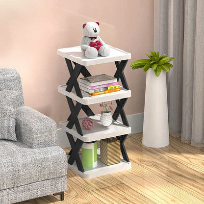 6/9 Tier Narrow Shoe Rack Give Away Shoehorns, Small Vertical Shoe Stand, Space Saving DIY Free Standing Shoes Storage Organizer for Entryway, Closet, Hallway, Easy Assembly and Stable in Structure, White and Green / Black / Blue