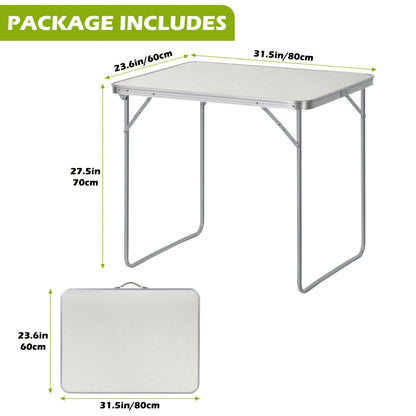 1pc Foldable Portable Table for Yard, Camping, And Family Gatherings (white)