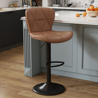1/2/3/4pcs Modern Bar Stool, Adjustable Faux Leather Upholstered Swivel CounterStoolsFor Restaurant, Modern Bar Stool, Thickened Seat Cushion Souare lsland Barstools with Back