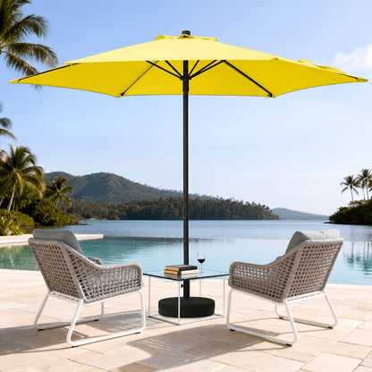 Outdoor Patio Umbrella, Heavy Duty Round Market with 6 Sturdy Ribs, Air Vent & UV Protection, for Garden Deck Backyard Poolside Beach, 7.5ft, No Base Included