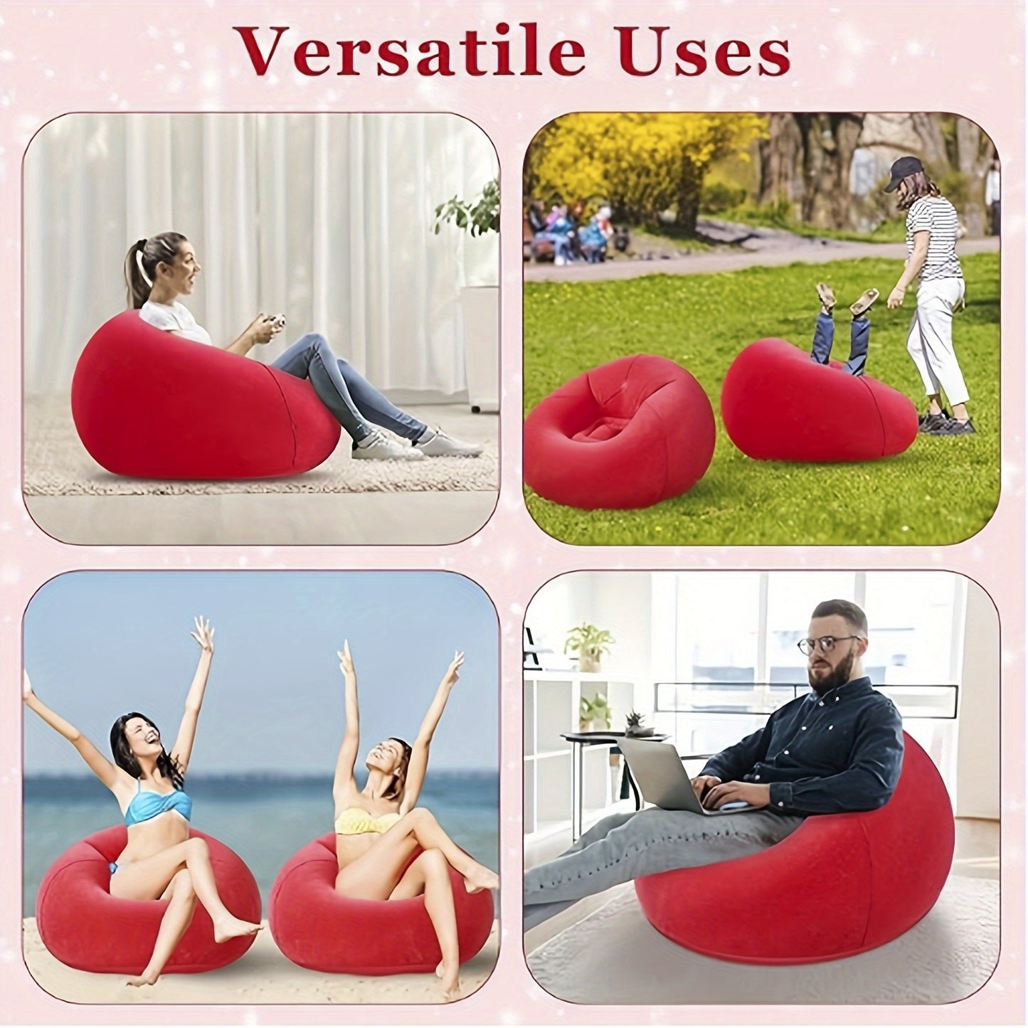 Inflatable Two-Part Spherical Couch, a Comfortable And Portable Lazy Chair, Ideal for Relaxation, Outdoor Camping, And Hiking