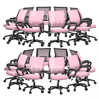 Mesh Office Home Chair, Mid Back Ergonomic Rolling Swivel Chair with Padded Seat and Armrest