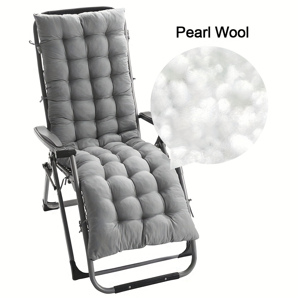 2pcs Padded Lounge Chaise Cushion Relacement 49" 61" Memory Foam Recliner Cushion Pad Thickened Rocking Chair Sofa Pad with Ties