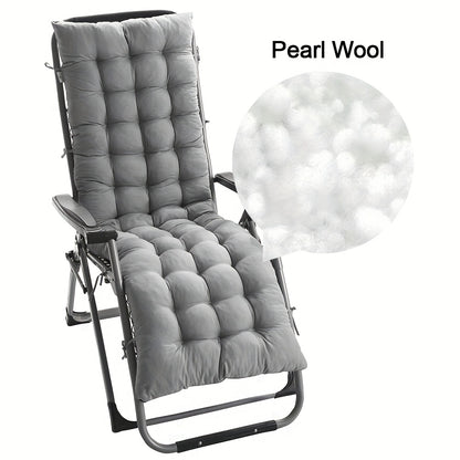 2pcs Padded Lounge Chaise Cushion Relacement 49" 61" Memory Foam Recliner Cushion Pad Thickened Rocking Chair Sofa Pad with Ties