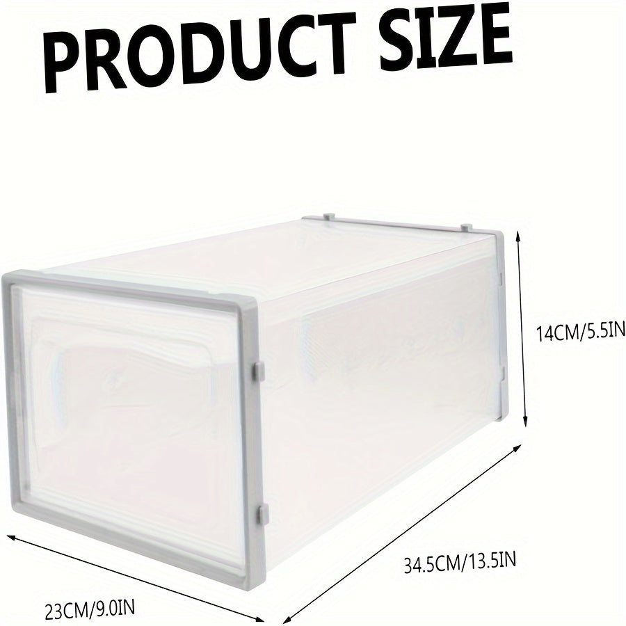 Shoe Organizer, 12/ 24Pack Clear Plastic Stackable Shoe Organizer For Closet, Interlocking Design Shoe Container For Sneakers, Collapsible Shoe Rack With Lid(Black, White, Gray)