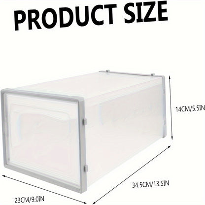Shoe Organizer, 12/ 24Pack Clear Plastic Stackable Shoe Organizer For Closet, Interlocking Design Shoe Container For Sneakers, Collapsible Shoe Rack With Lid(Black, White, Gray)