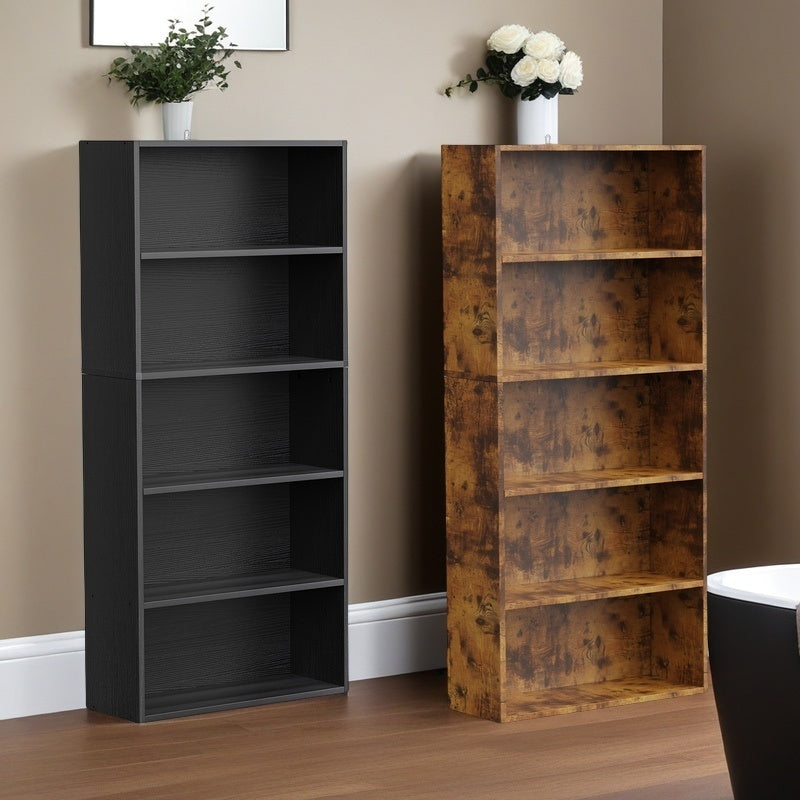 5/6-Tier Floor-Standing Bookshelf Organizer - Multi-Functional Open Shelf for Books, Decor & Cosmetics | Space-Saving Storage Unit for Home Office, Living Room & Bedroom | Modern Industrial Design