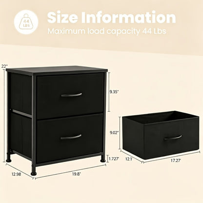 Hallway Storage Cabinet with Fabric Drawers - Metal Frame Dresser Organizer 2 4 or 8 Drawer Options for Home Bedroom Office Apartment Living Room