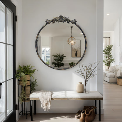 24-Inch Round Wall Mirror, Bathroom Vanity Mirror for Dressing and Daily Routines detail image - detail view 13