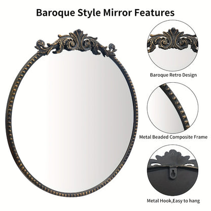 24-Inch Round Wall Mirror, Bathroom Vanity Mirror for Dressing and Daily Routines detail image