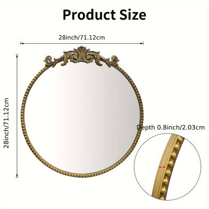 24-Inch Round Wall Mirror, Bathroom Vanity Mirror for Dressing and Daily Routines detail image - detail view 26