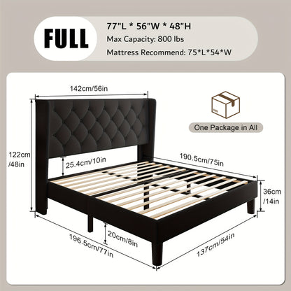 Bed Frame shown in the Black, Full option