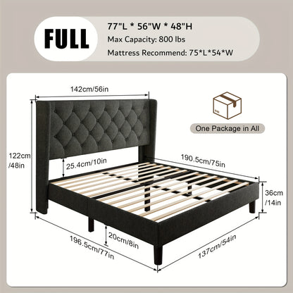 Bed Frame shown in the Dark Gray, Full option
