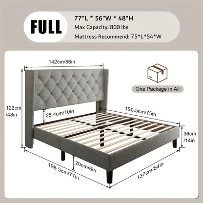 Bed Frame shown in the Light Grey, Full option