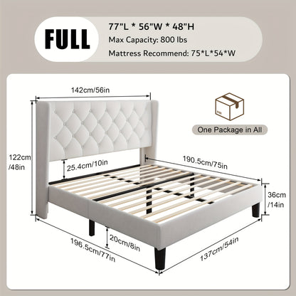Bed Frame shown in the White, Full option