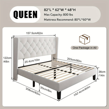 Bed Frame shown in the White, Queen option