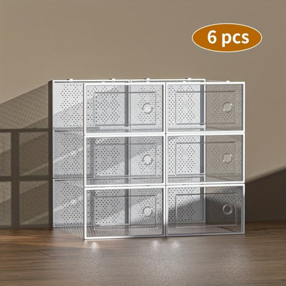 24-Pack Plastic Stackable Shoe Storage Box with Stackable Design for Entryway detail image - detail view 7