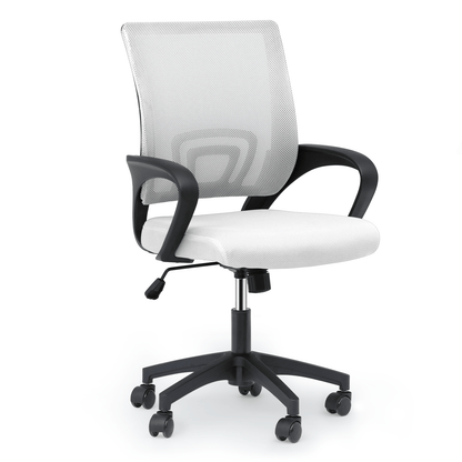 Mesh Office Home Chair, Mid Back Ergonomic Rolling Swivel Chair with Padded Seat and Armrest