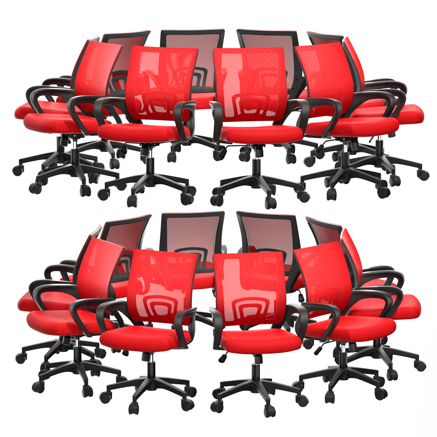 Mesh Office Home Chair, Mid Back Ergonomic Rolling Swivel Chair with Padded Seat and Armrest