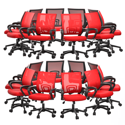 Mesh Office Home Chair, Mid Back Ergonomic Rolling Swivel Chair with Padded Seat and Armrest