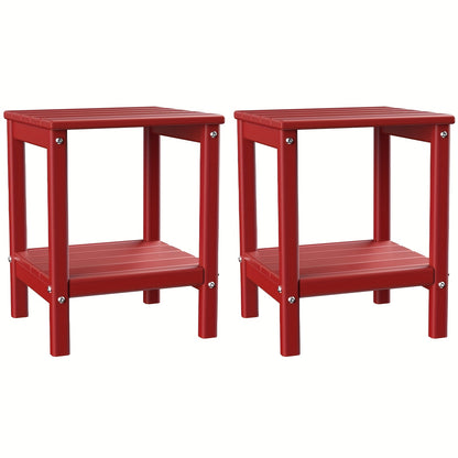 [HDPE Adirondack Side Table] Weather Resistant HDPE Adirondack Side Table | Outdoor Rectangular End Table for Adirondack Chair, Patio, Pool, Garden | 14 x 13 Inch Camping Accessories & Patio Furniture
