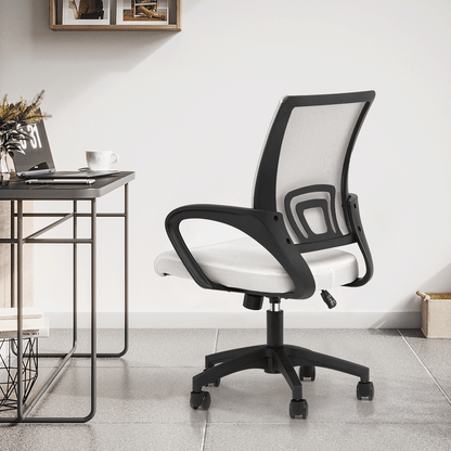 Mesh Office Home Chair, Mid Back Ergonomic Rolling Swivel Chair with Padded Seat and Armrest