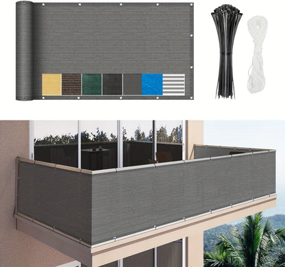 3*16ft, Balcony Privacy Screen Fence Cover Net, Fencing Mesh Shade Net, Windproof Sun Shade, Outdoor Protection Fencing Net, Balcony Mesh Net for Patio, Fence, Backyard, Porch(Black Brown Green Gray Sand White Blue)