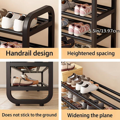 Durable 5-Layer Space-Saving Shoe Rack, Narrow And Multi-Layered Design, Floor Standing, Suitable for Entrance And Dormitory Storage, Pairable with Living Rooms, Easter Style for Back to School Season