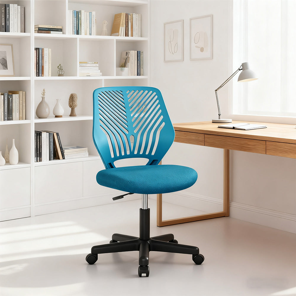 Costoffs Ergonomic Office Chair Armless Height Adjustable Swivel Task Chair with Lumbar Support for Home and Study, 300lb Weight Capacity, Black/Turquoise/Dark Gray/Rose red/Purple/Green/Blue, Christmas Gift