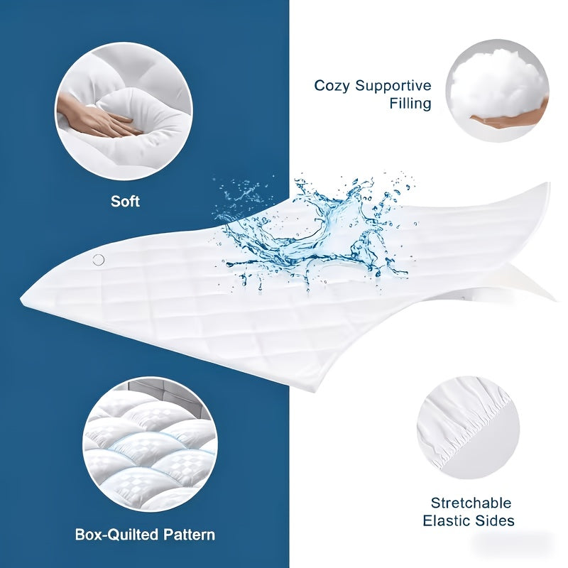 [Cooling Comfort Breathable] Queen Cooling Mattress Topper Suitable for Cooling Comfort Breathable Bed Cover, Soft Pillow Top Deep Pocket Mattress Pad Protector with Microfiber Cover, Machine Washable Temperature Regulation for Hot Sleepers, Layered