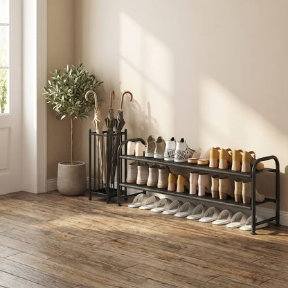SUOERNUO 2/3/4-Tier Long Shoe Rack, Large Capacity Storage Organizer, Stackable Wide Shoe Rack Suitable for Wardrobe, Floor, Entrance, Porch, And Storage