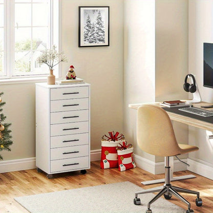 Rolling Storage Cabinet with Fabric Drawers on Wheels, 5 or 7 Drawer Organizer Cart for Office Bedroom Living Room, Large Capacity Mobile Dresser with Removable Cloth Drawers