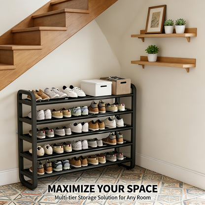Durable 5-Layer Space-Saving Shoe Rack, Narrow And Multi-Layered Design, Floor Standing, Suitable for Entrance And Dormitory Storage, Pairable with Living Rooms, Easter Style for Back to School Season