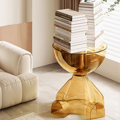 Acrylic Minimalist Coffee Table, Transparent Sofa Side Table for Living Room Bedroom Small Space, Multi-functional Storage End Table Nightstand, 6 Colors