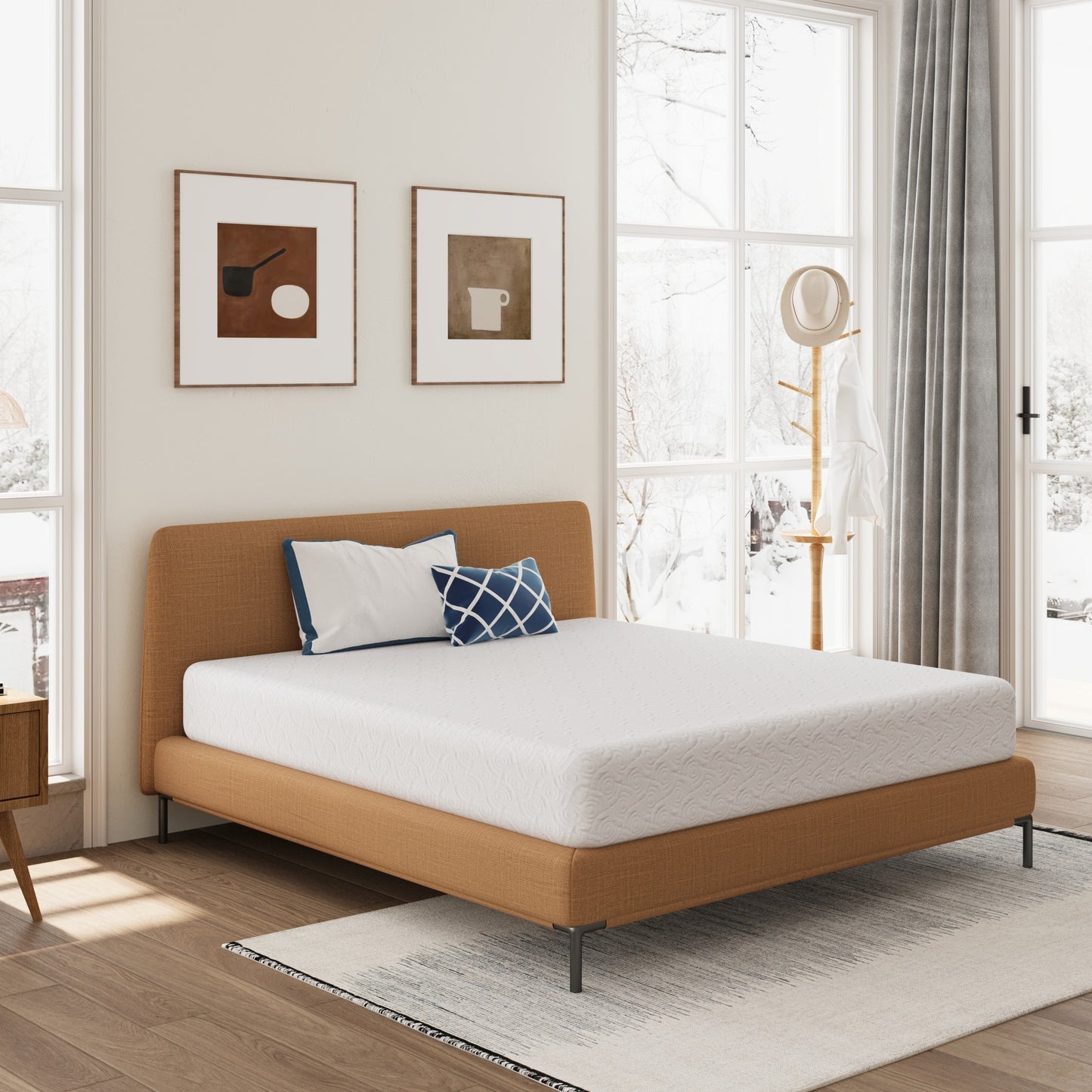 Dyonery 6/8/10 Inch Memory Foam Mattress,Medium Firm Mattress in a Box, Gel Green Tea Mattress, Twin Full Twin XL Queen King