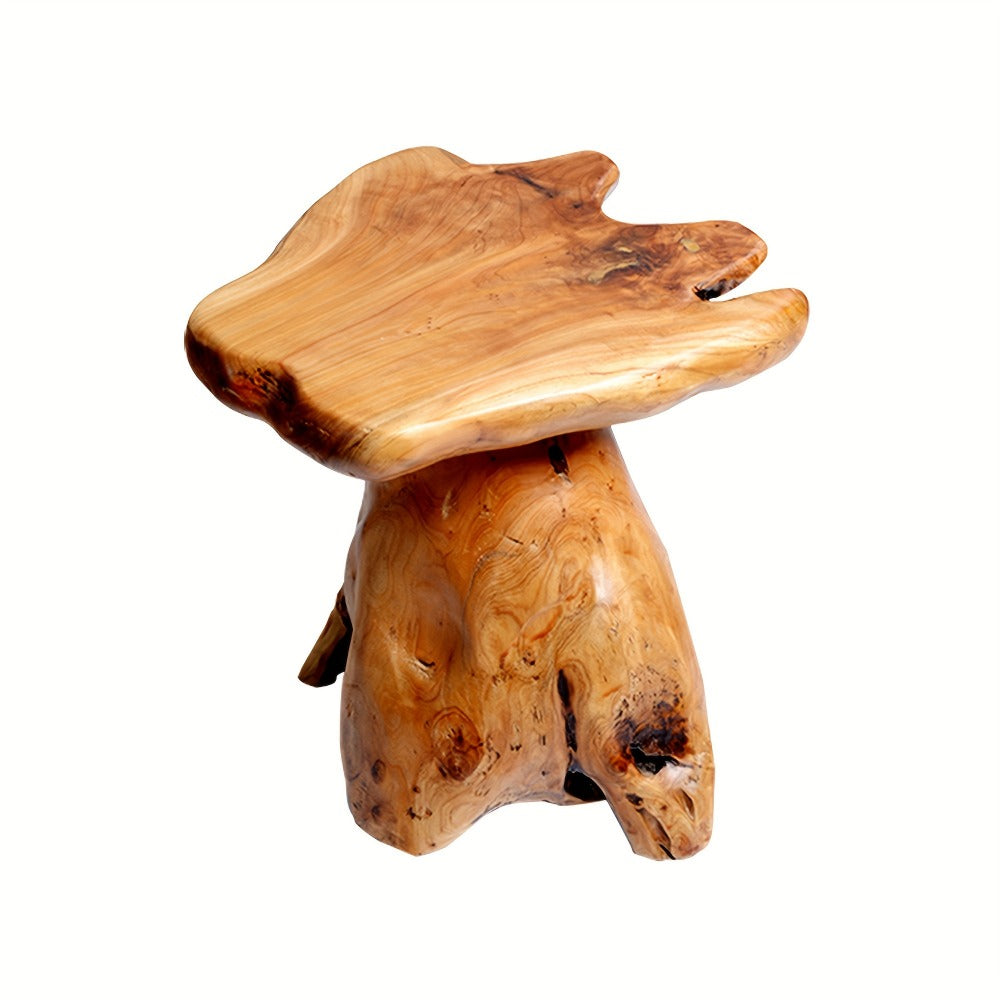 Natural Edge Cedar Wood Tree Stump Stool & Side Table – Solid Fir Wood Mushroom End Table for Indoor & Outdoor, Garden, Living Room, Bedroom, Restaurant, 280 LB Capacity, Rustic Boho Decor