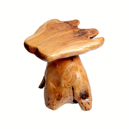 Natural Edge Cedar Wood Tree Stump Stool & Side Table – Solid Fir Wood Mushroom End Table for Indoor & Outdoor, Garden, Living Room, Bedroom, Restaurant, 280 LB Capacity, Rustic Boho Decor