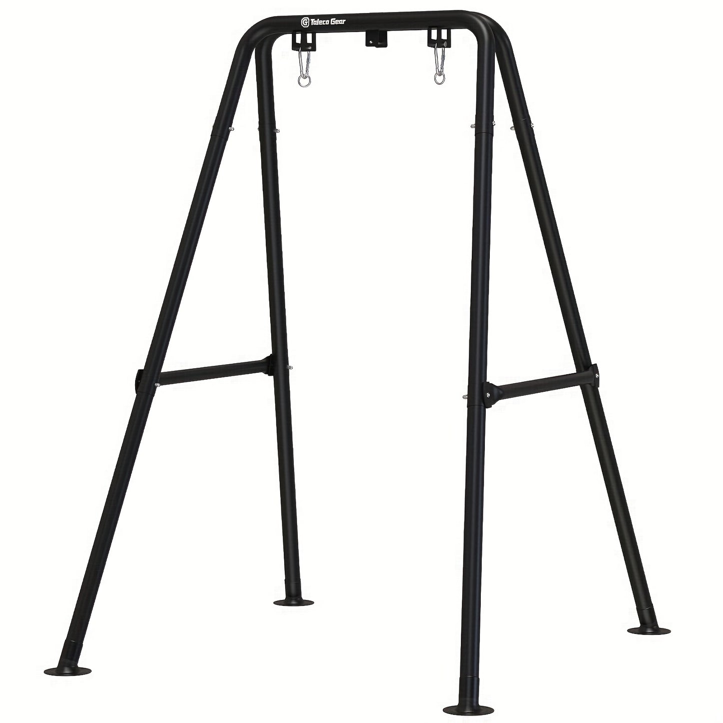 A-Shaped Hammock Chair Stand, Collapsible Swing Frame, Porch Swing Frame, Foldable Heavy-Duty Steel Hammock Stand, Holds up to 300lbs, Indoor and Outdoor Use, Stand Only, Black