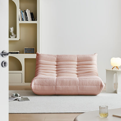 Floor Sofa Chair with Ergonomic Back Support, Modular Lazy Sofa for Living Room Bedroom Office, Button Tufted Low Profile Couch in Single 2-Seater 3-Seater, 20 Colors No Assembly Required