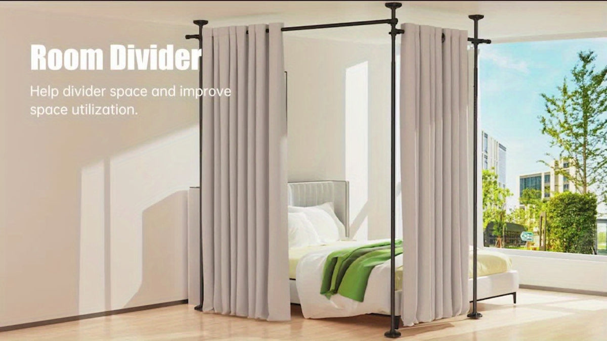 28-114 Inch Tall Room Divider with Tool-Free Assembly and Added Privacy detail image - detail view 14