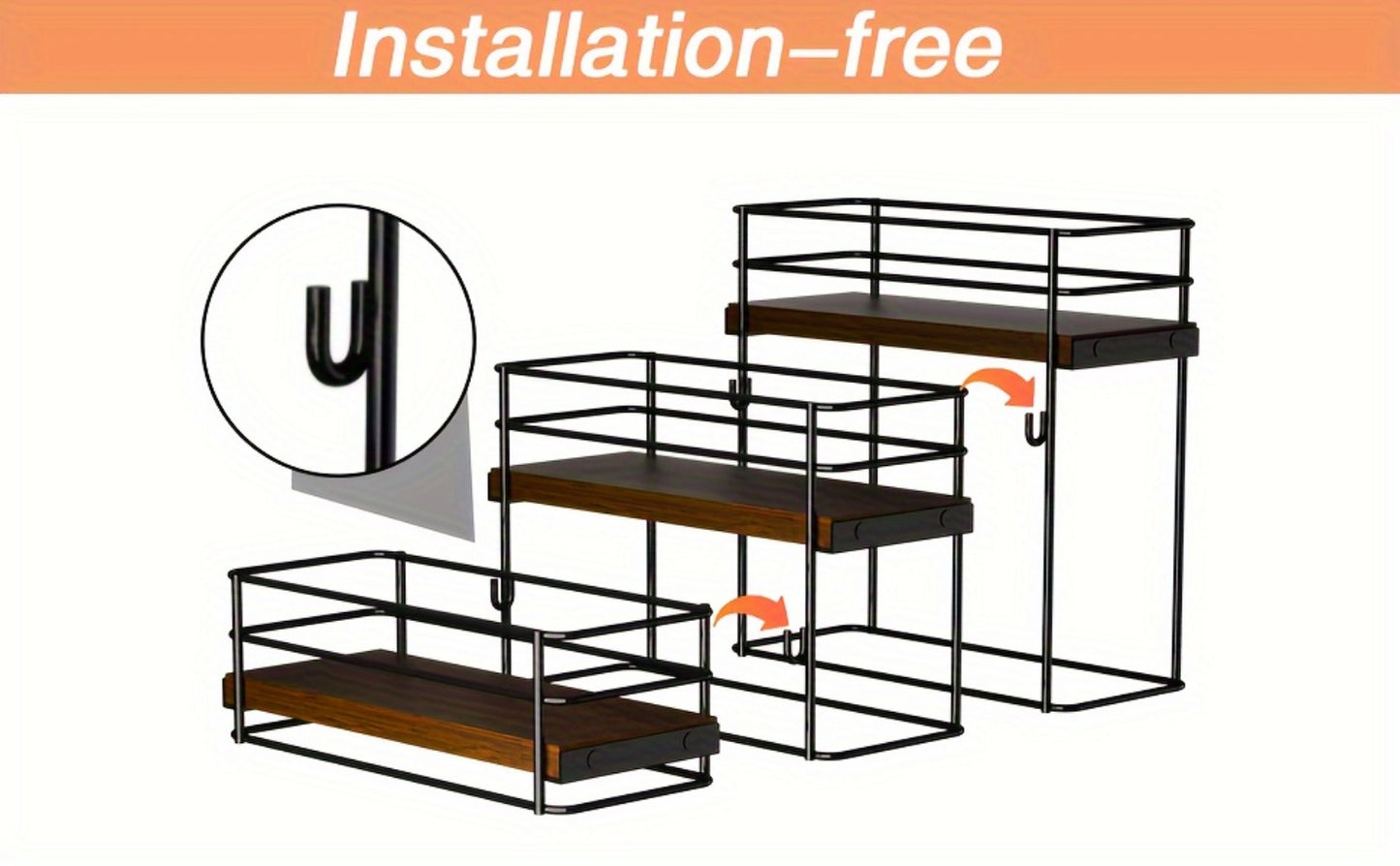 3-Tier Bottle Organizer Rack for Coffee Bar - Countertop Syrup Holder, Liquor Display Stand, No Assembly Required, Kitchen Storage Shelf
