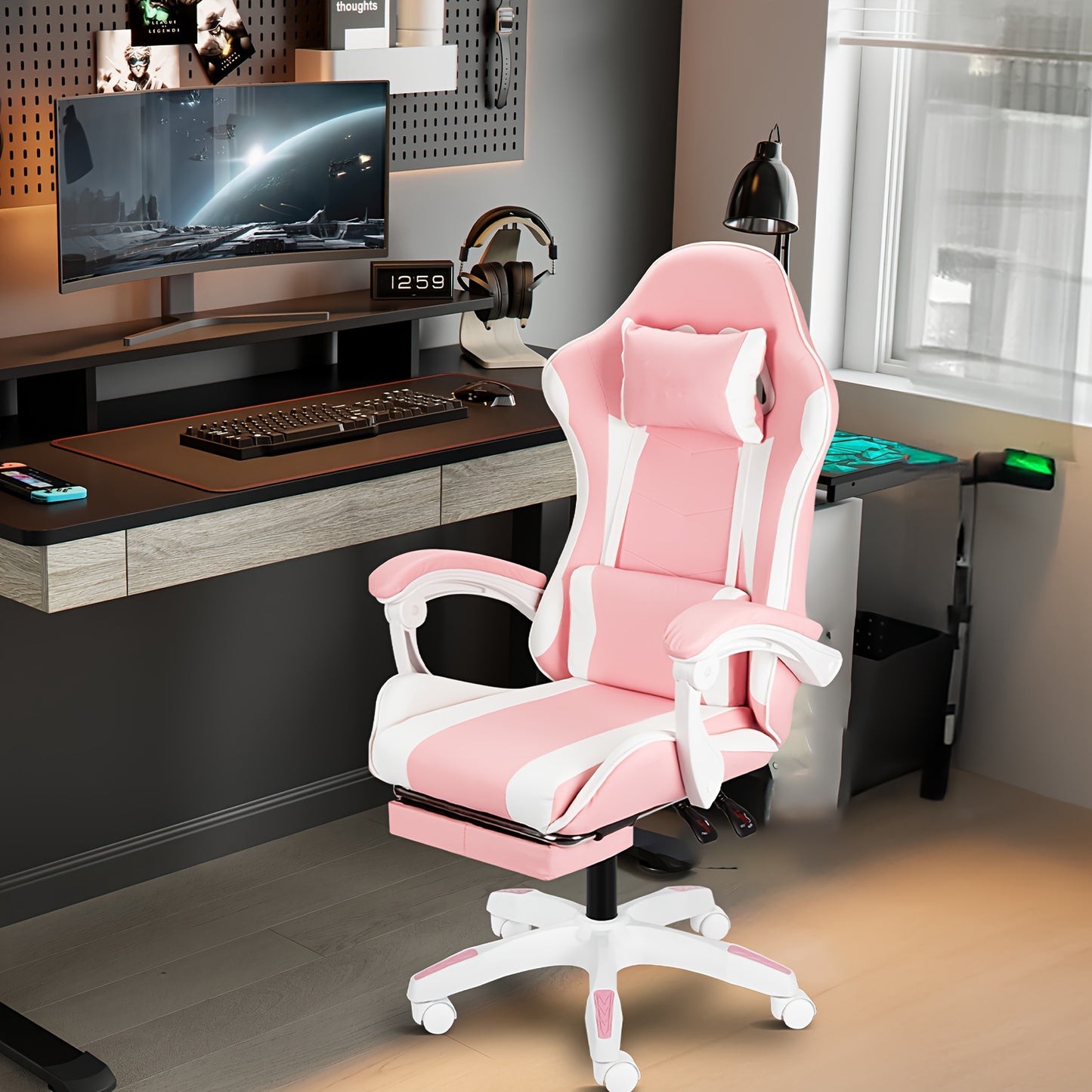 Gaming Chair, Adult Gamer Chair Ergonomic Computer Chair for Teens, Racing Style PC Office Chair with Lumbar Support