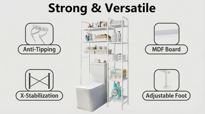 Freestanding Over The Toilet Storage Shelf | Space-Saving Multifunctional Rack in, Artificial Board Material, Casual Style by SUOERNUO