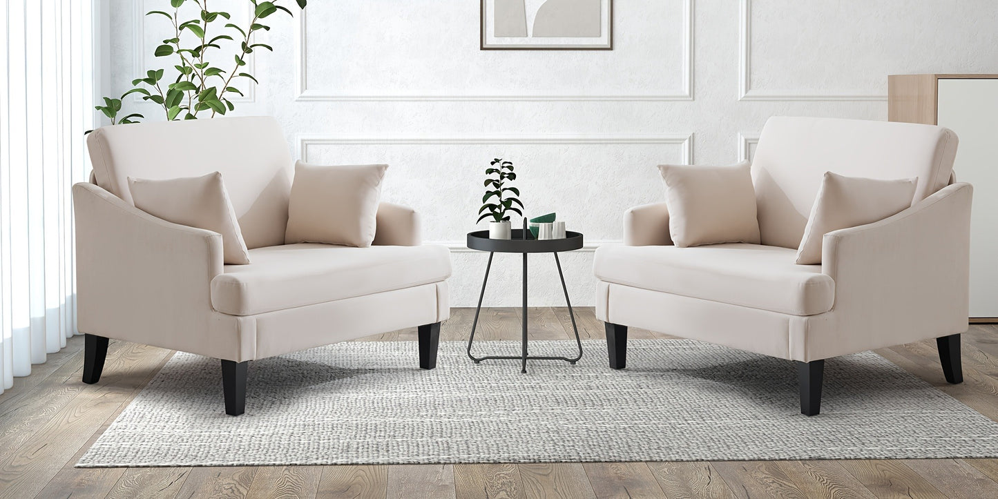 Oversized Accent Chair 33.5" Wide with 2 Pillows, Upholstered Memory Foam Armchair Big Reading Chair, Modern Single Sofa Chair for Living Room Bedroom Apartment Office