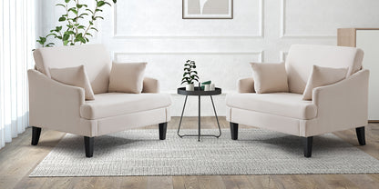 Oversized Accent Chair 33.5" Wide with 2 Pillows, Upholstered Memory Foam Armchair Big Reading Chair, Modern Single Sofa Chair for Living Room Bedroom Apartment Office