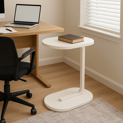 Mall C-shaped Side Table, Round Bedside Sofa End Table, TV Tray Table, Simple Bedside Table, Narrow Side Table In Living Room, Bedroom, Office, Easy to Install, Good Things At Home
