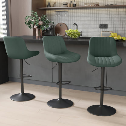 1/2/3/4 Packs Counter Height Bar Stools, Adjustable Swivel Upholstered Counter Height Barstools with Back And Footrest, Stool Chair for Kitchen Counter Island